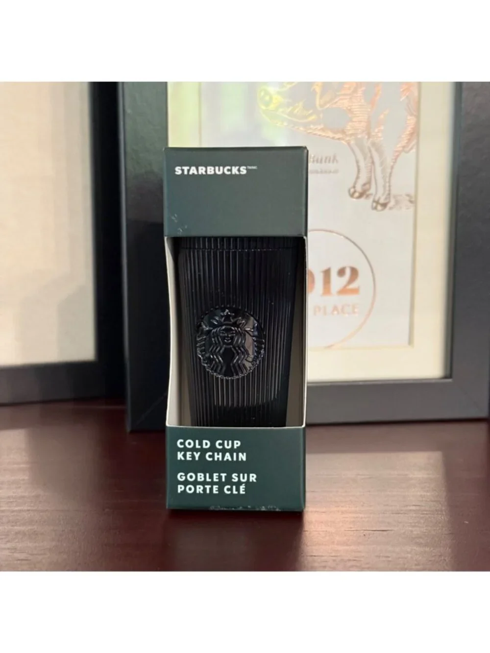 Starbucks Black Matte Textured Tumbler 24 Oz Cold Cup & Key Chain NEW